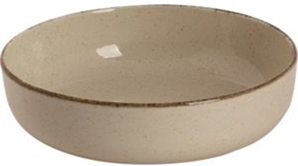 Schaal Ø15cm porselein beige -Homestar Decoratie - snack schaal Set - 15cm - 6 stuks - Porselein - beige - nootjes schalen - Tappasschaal- soep