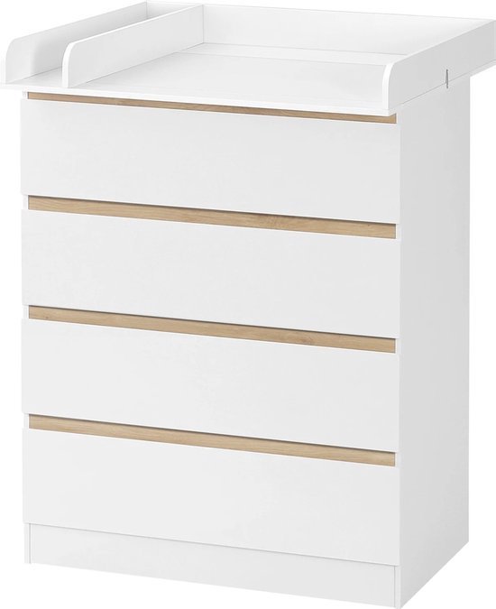 Roba® Commode Lenn, 3 Deuren Commode  Verschoontafel  Met Open Vakken Afneembare Bladvergroter Grijs