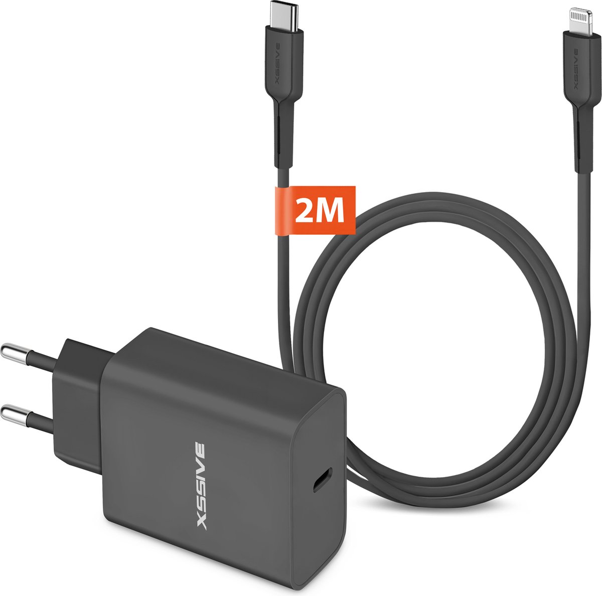 25W Oplader met Lightning Oplaadkabel - 2 Meter - Geschikt voor iPhone Snellader