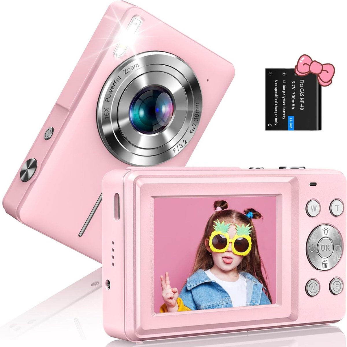 White-Label® Vlog Camera voor Beginners - Videocamera voor Kinderen en Volwassenen - Handycam - 4K Kwaliteit