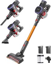 Bol.com Auronic Steelstofzuiger - Draadloos - Zonder Zak - Op Accu - Zelfstaand - 220W - Extra Batterij - Vacuum Cleaner - Grijs... aanbieding