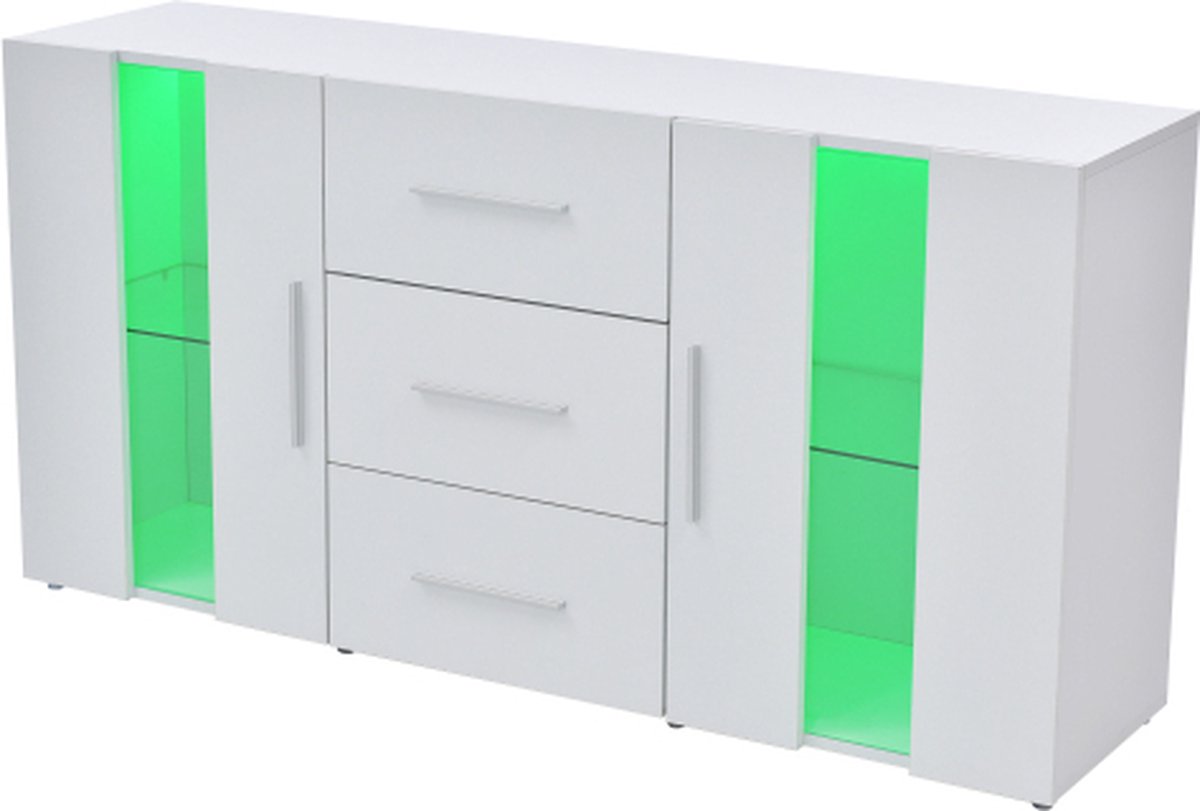 Gotagee Dressoir Staande kast Opbergkast TV-kast Lowboard met LED-verlichting Wit