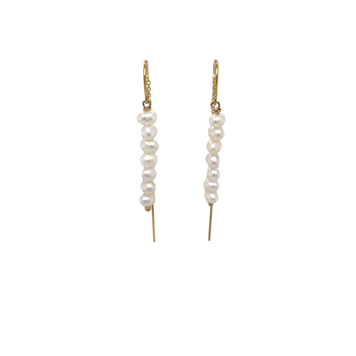 Pat's Jewels Oorbellen - Oorbellen Dames - Doortrek Oorbellen - Minimalistische Oorbellen - Zoetwater parels