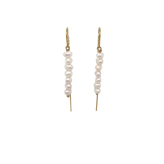 Boucles d'oreilles Pat's Jewels - Boucles d'oreilles Femme - Boucles d'oreilles à tirer - Boucles d'oreilles minimalistes - Perles d'eau douce
