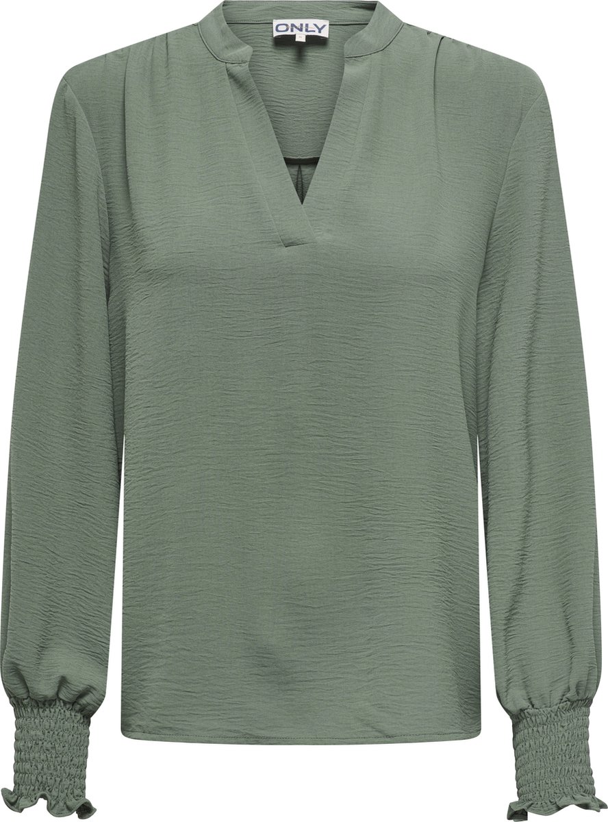 ONLY - ONLMETTE V-NECK LS SMOCK TOP NOOS WVN - Dames - Blouses