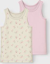 Débardeur pour mini-fille Name It , TOP de 2 pièces, motif tourterelle fleurie et lilas pâle