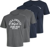 Jack & Jones T-Shirt Homme JJLINO 4 Pack coupe régulière Multicolore L