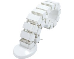 Kabelslang - Flexibele Kabelmanagement Oplossing - Tot 1,30 Meter - Wit - Ideaal voor Bureau of Werkplek