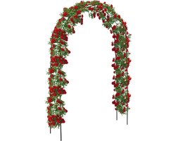 Brixy - Rozenboog - Tuinboog - Rankhulp - Bloemenboog - Voor klimplanten - Metaal - 240 x 140 x 38 cm - Zwart