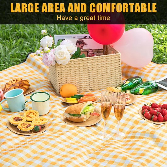AYBUY Picknickdeken 150 x 200 cm, opvouwbare campingdeken met waterdichte bodem, zandbestendige stranddeken met draaggreep, wasbare picknickdeken voor 2-3 personen, outdoor, camping, strand, park