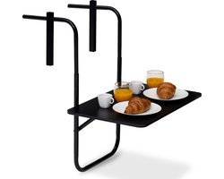 Infinity Goods Balkontafel - Inklapbaar - 40 x 60 CM - Verstelbaar - Hangend - Zwart