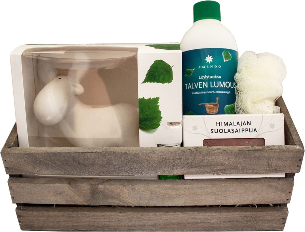 Emendo Sauna geschenkmand - Winterbetovering met eucalyptus en zoutzeep