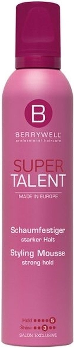Verharder met sterke fixatie Berrywell Super Talent Styling Mousse Strong 300 ml