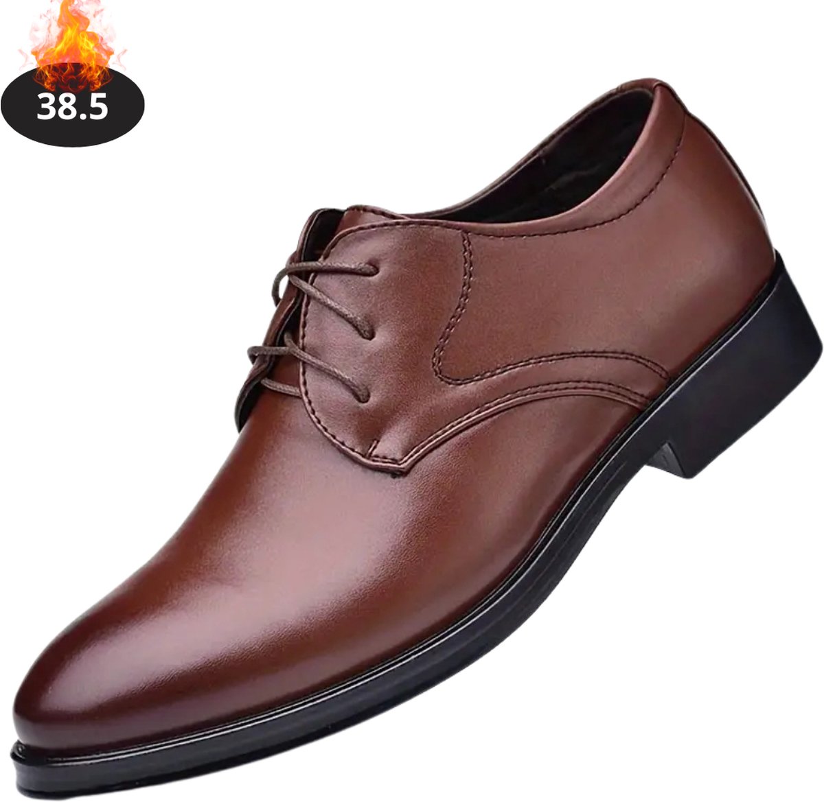 Livano Nette Schoenen Heren Business Schoenen Bruiloft Kantoorschoenen Met Veters Bruin