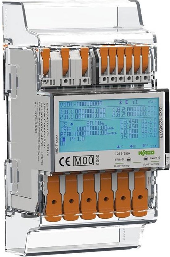 Compteur kWh WAGO 879-3000 4PU monophasé numérique 65 A conforme MID: oui 1 pc(s)