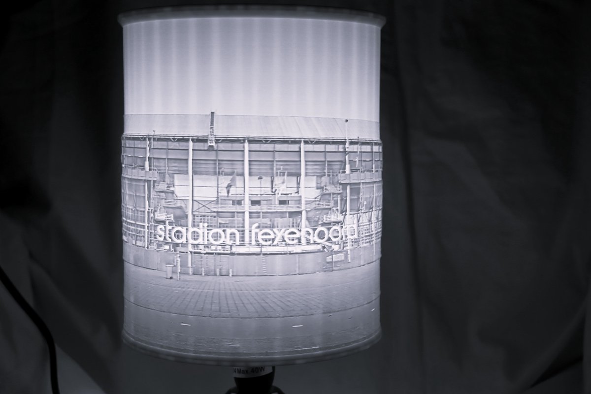 Stadion de Kuip Rotterdam schemerlamp lithophane (verlichte foto)