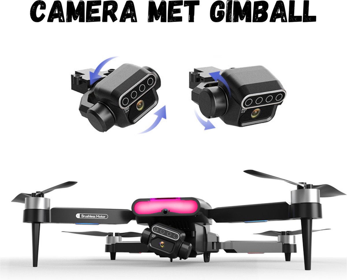 SefSay Spider Max Drone - Drone met dubbele ESC HD camera - Camera met Gimball en Led - RGB LED - Obstakel Ontwijking - Borstelloze motoren - 3 batterijen en een opbergtas - Geschikt voor kinderen en volwassenen – foto 4