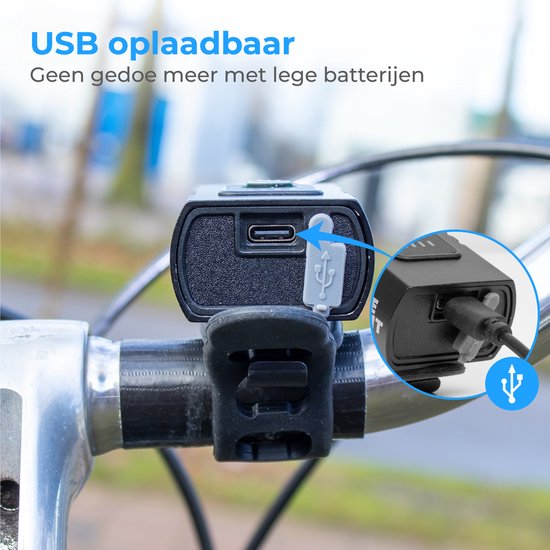 Nuvance Fietsverlichting - Fietslamp - 6 Standen - 1000 Lumen - Fietslampje - Voorlicht - Achterlicht - USB oplaadbaar van Nuvance — afbeelding 4