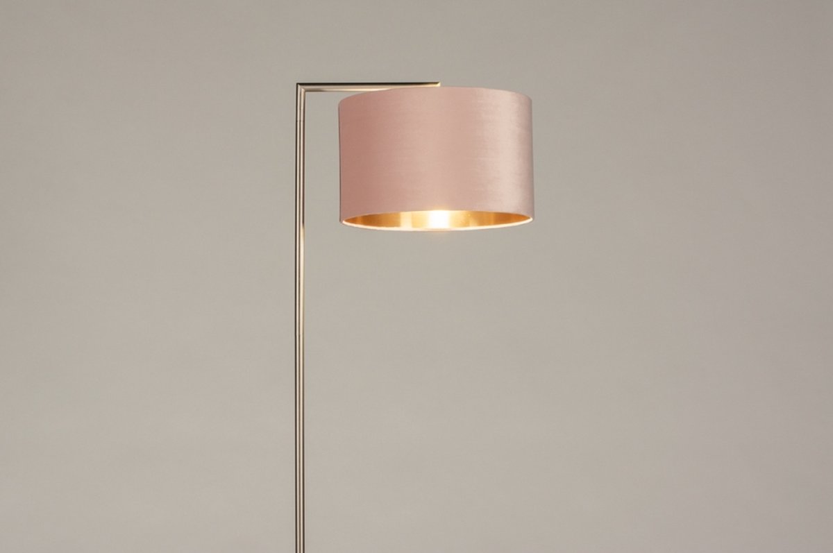 Lumidora Vloerlamp 31091 - BRED - E27 - Roze - Koper - Staalgrijs - Metaal
