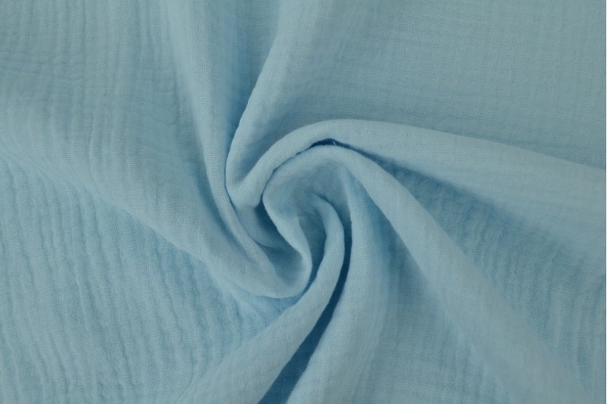 Mousseline stof - 1 meter - Per meter - Baby blauw - 135cm breed