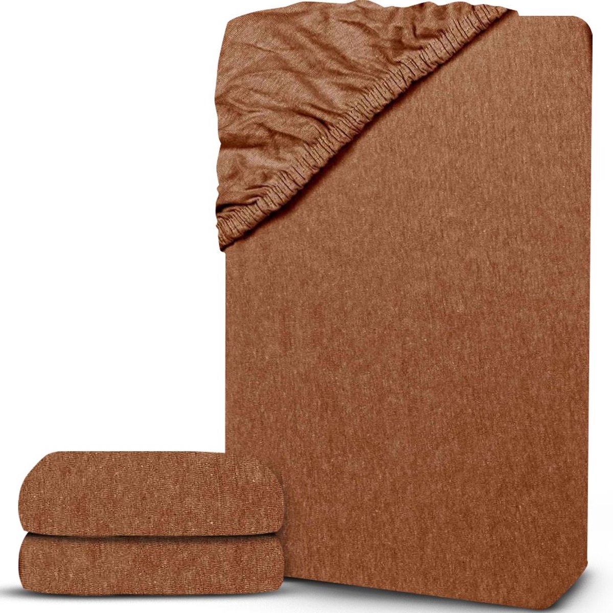 White-Label® Matrasovertrek 90x200 - Dekbedovertrek - Hoeslaken - Matrasbeschermer - Extra Zacht - Bruin