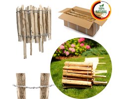 Floranica Schapenhek houten hekwerk, hoogte 50 cm x lm, Lamelafstand 8-10, Stakettenhek hekwerk kastanje,borderrand, tuin hout, borders tuin