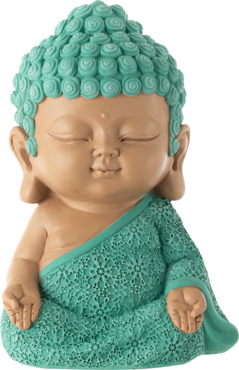figuur Monnik Zen - polyresin - azuur