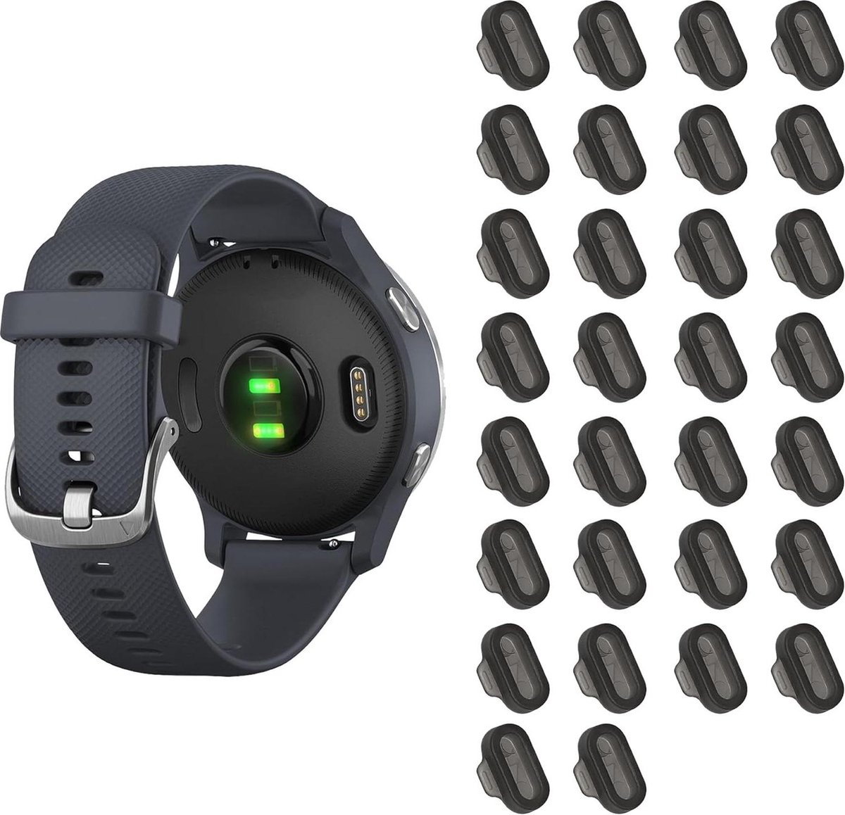 30x anti-stofplug compatibel met Garmin Venu-Forerunner-Vivomove-Fenix - Afdekking in zwart - content nodig .
