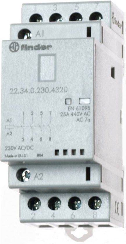 Finder 22.34.0.230.4320 Contactor 4 makers 230 V DC, 230 V AC 25 A 1 pc(s)