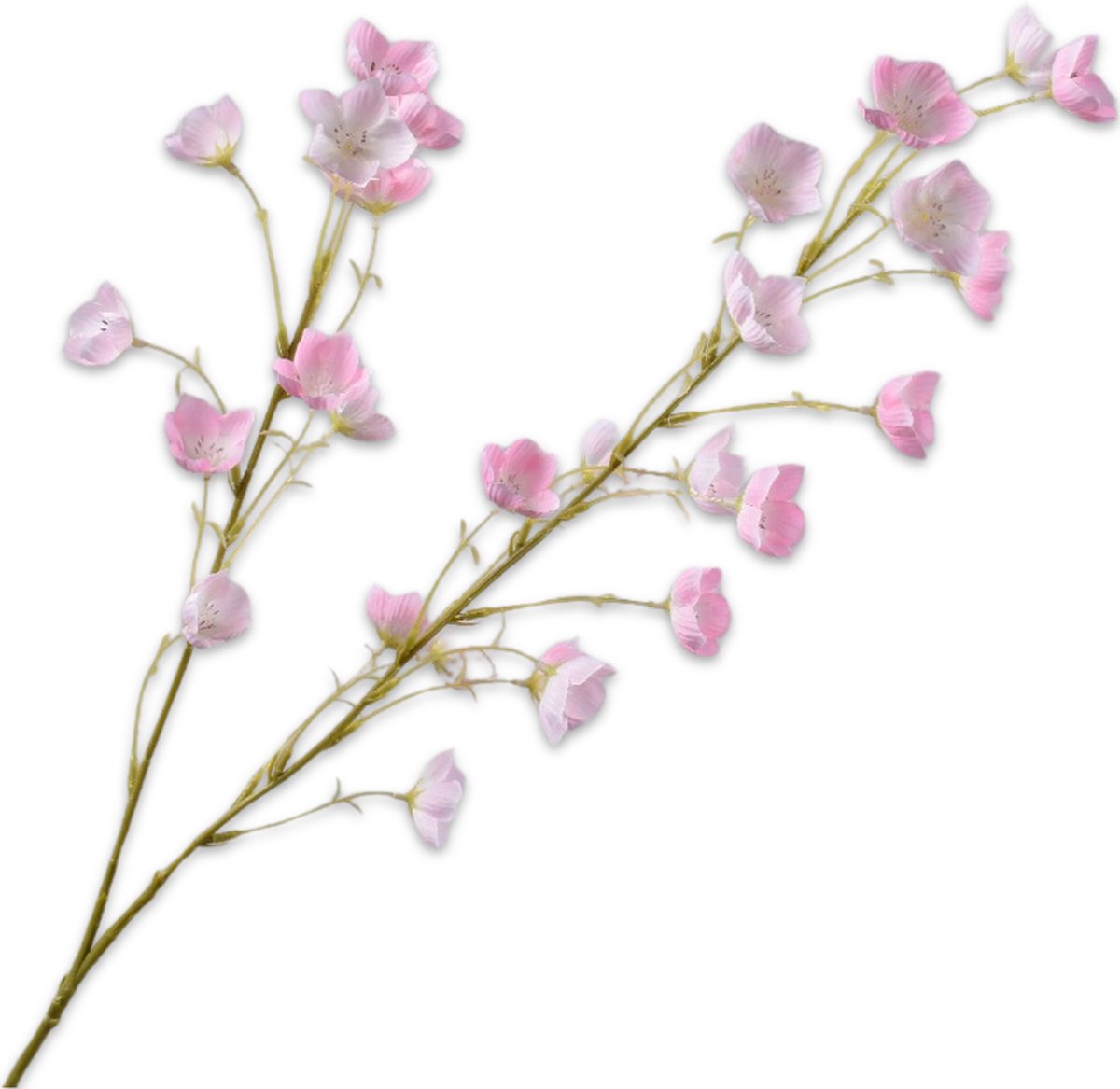 Silk-ka Kunstbloem-Zijden Bloemen Campanula Tak Roze 94 cm Per 2 Stuks