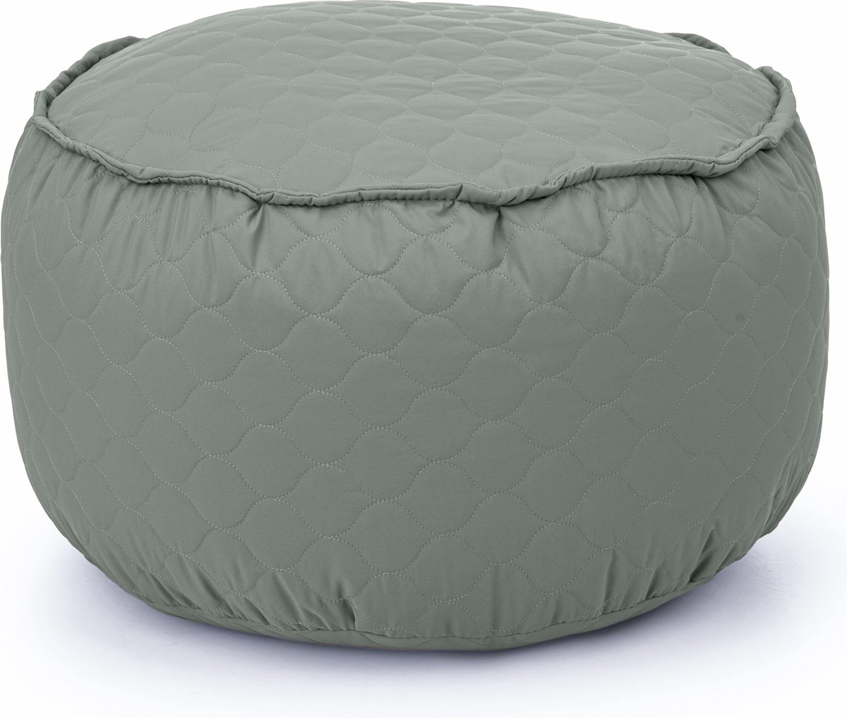 Drop & Sit - poef - tijdloos gewatteerd nylon - groen - Ø 50 cm