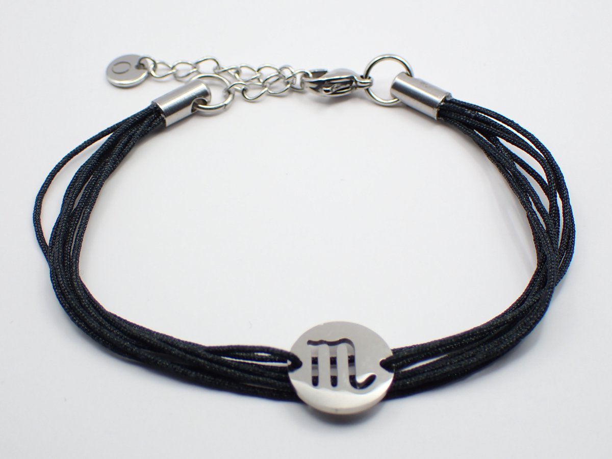 Colure® armband sterrenbeeld Schorpioen zwart koord