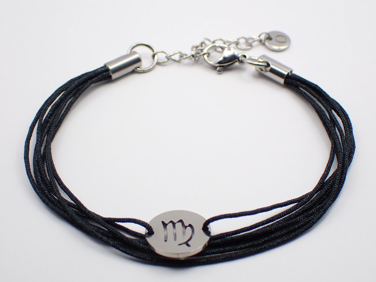Colure® armband sterrenbeeld Maagd zwart koord