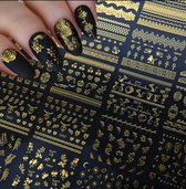 Nagelstickers ( Nail wrap ) Goud 30 velletjes 6.3 x 5.3 cm