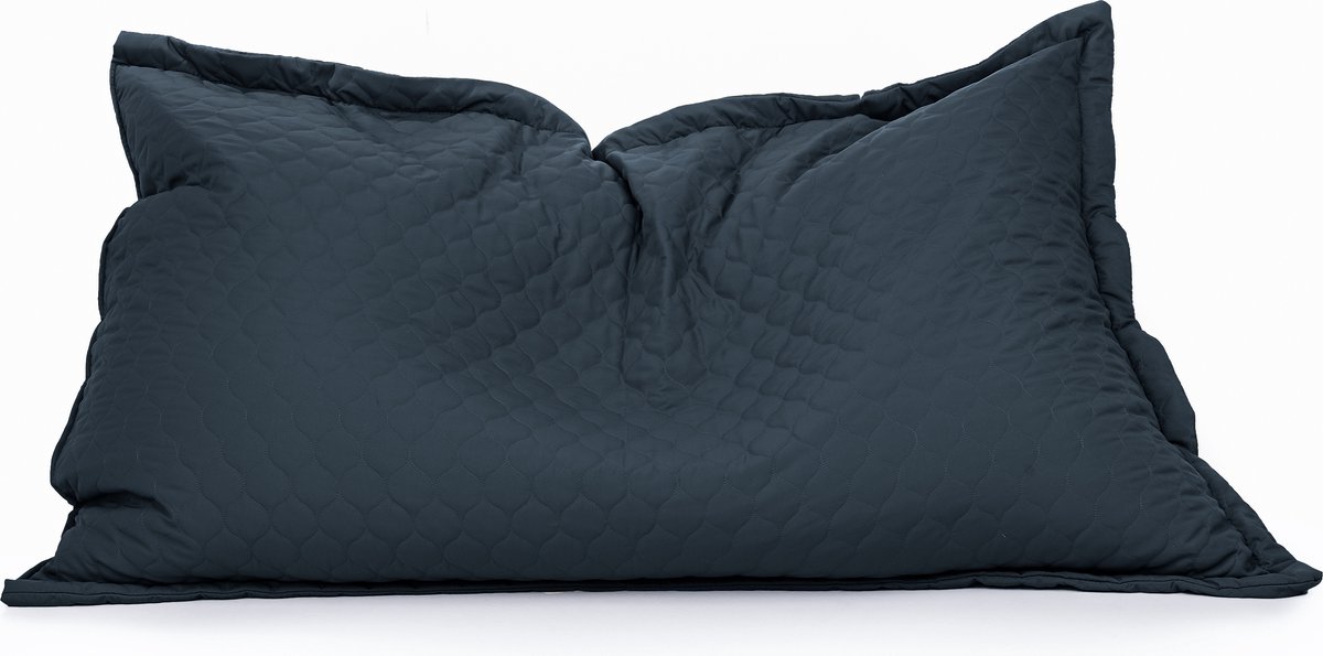 Drop & Sit - zitzak/zitkussen - tijdloos gewatteerd nylon - donkerblauw - 100 X 150 cm