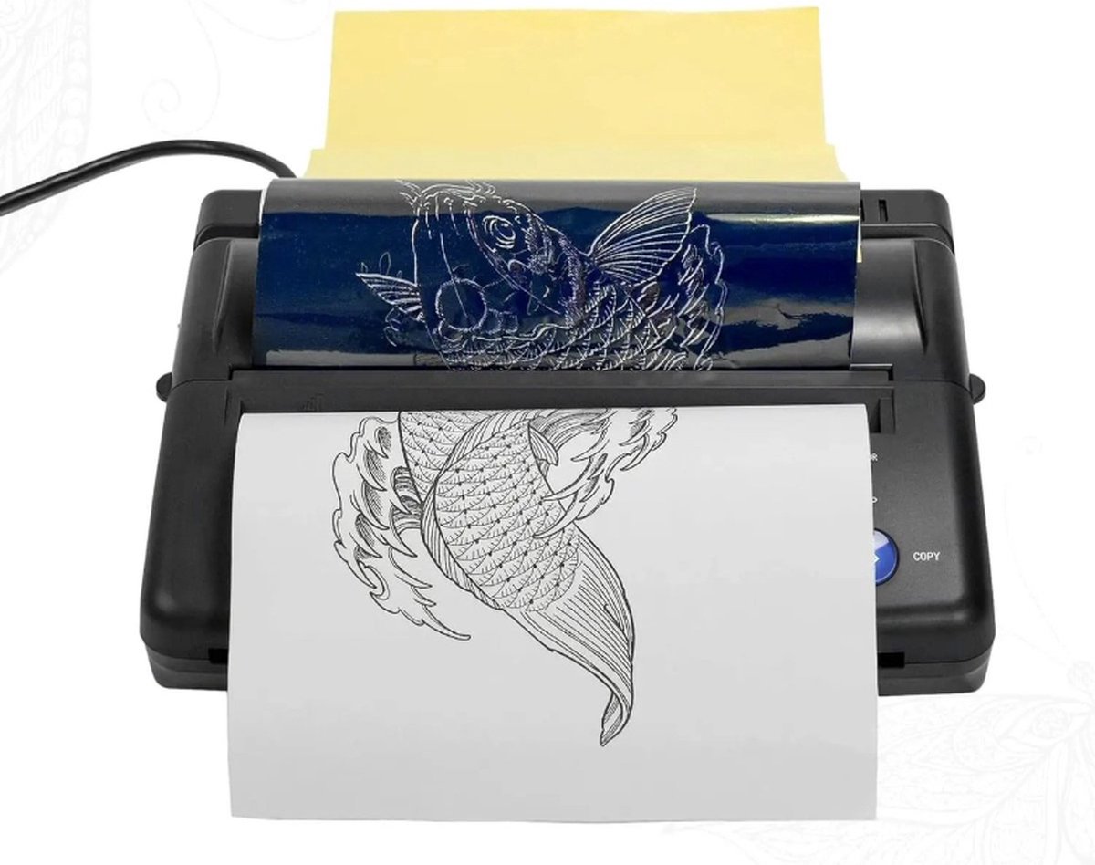 Thermische printer - Thermal printer - Draadloze Tattoo Printer Voor Stencils - Incl. 10 Stuks Transferpapier - Thermische Printer - Thermal printer - Stencil Printer - A4 A5 Miniprinter met App