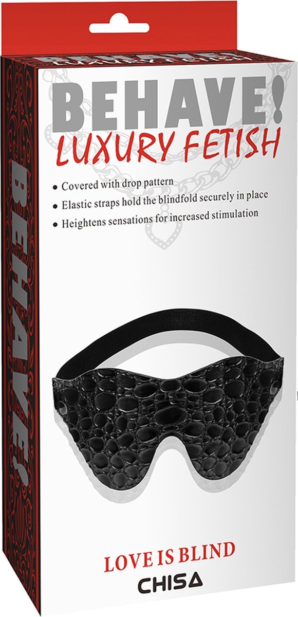 Goedkoopste Behave! - Love is Blind - Blinddoek - Druppel Motief - PU Leer - Zwart