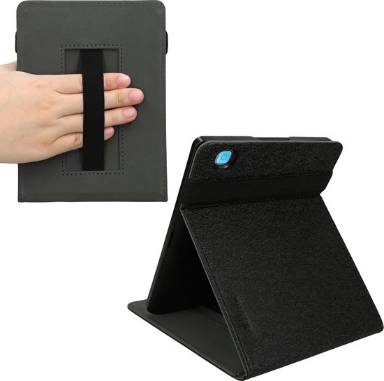 kwmobile e-reader hoesje geschikt voor Kobo Aura H2O Edition 2 hoes - E reader flip case van kunstleer - Ereader cover met handgrip en stand - In zwart van Merkloos — afbeelding 5