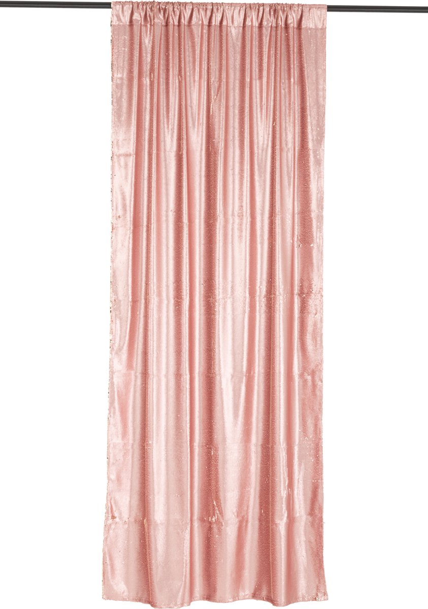 J-Line gordijn Omkeerbaar Sequin - textiel - roze/champagne