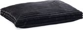 Antraciet ribbed hondenkussen, 120x80x12 cm.