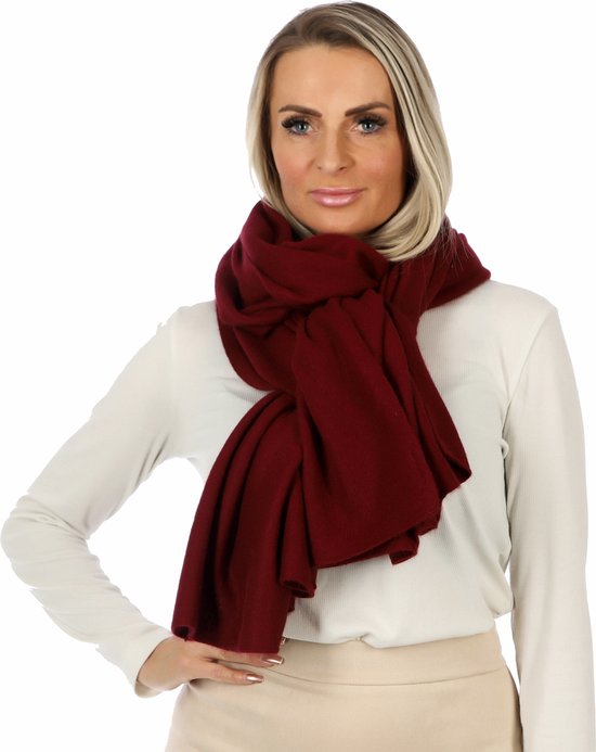 Cachemire-Rouge Bordeaux-Écharpe Femme-Écharpe Homme-200*70 cm-Made In Italy-Écharpe Femme Hiver-Écharpe Homme Hiver- Foulards