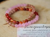 Zwangerschaps - Vruchtbaarheids Combinatie Armband, 6mm, Maansteen, Rozenkwarts, Carneool, edelstenen - Perfect cadeau voor vrouwen- Inclusief uitleg - Spiritueel - Moonstone, Carnelian, Rosequartz - 100% NATUURLIJK