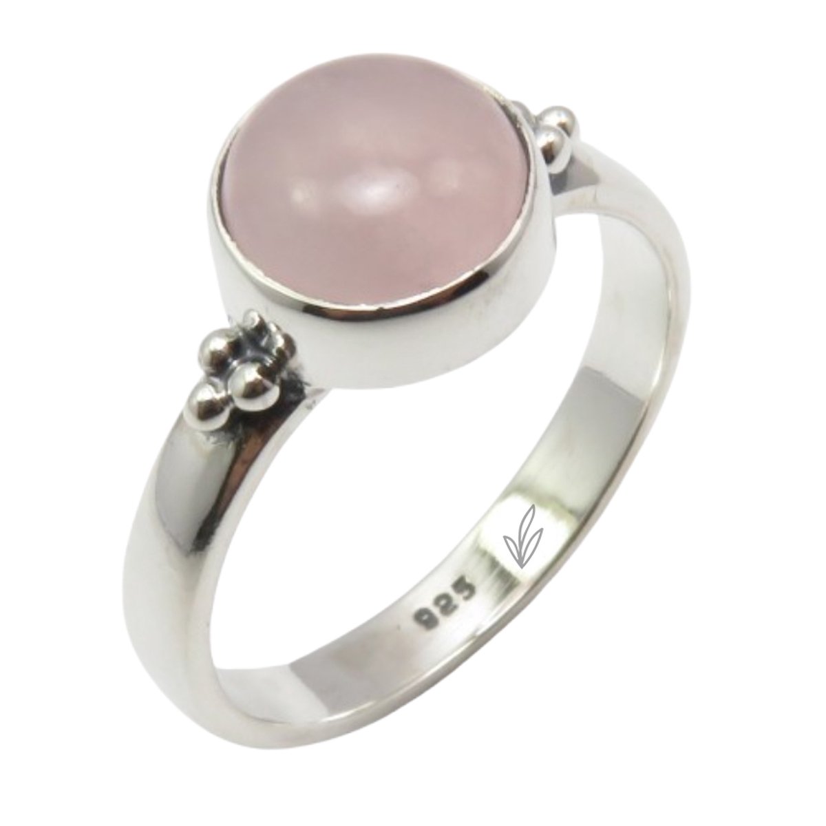 Natuursieraad - 925 sterling zilver rozenkwarts ring maat 18.25 mm - luxe edelsteen sieraad - handgemaakt