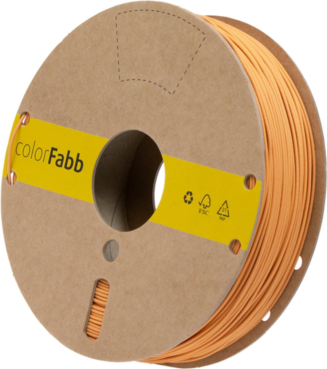 ColorFabb Vibers Pla Pasteloranje 3D-printerfilament - 1,75 mm - 750 g - Print soepel - Matte afwerking - CO₂-reductie materiaal