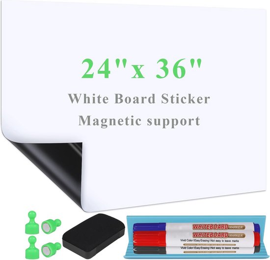 Whiteboard magneetwand, klein dubbelzijdig whiteboard, droog afwasbaar, A4-formaat, magneetbord, magneetwand, met droog uitwisbare pennen, gum, magneten, 30 x 21 cm
