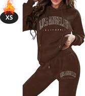 Nivard Combinaison de jogging - Combinaison maison - Adultes - Survêtement - Confortable - Pantalon de survêtement - Survêtement - Femme - Hiver - Café - XS