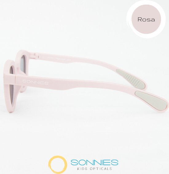 Sonnies - Kinderzonnebril Napoli Rosa - Leeftijd 5-7 jaar - gepolariseerde glazen voorzien van UV400 bescherming - lichtgewicht frame - buigzaam en flexibel - jongens en meisjes - kinder zonnebril - kleur roze van Sonnies — afbeelding 5