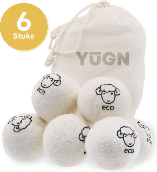 YUGN Eco Set 6 Pièces Boules de Sèche-linge Laine - Boules de Lavage Boules de Séchage Boules de Vizirettes Boules de Sèche- Balles de Lavage pour Sèche-linge - Boules de Sèche-linge pour Sèche-linge - Boules de Sèche-linge