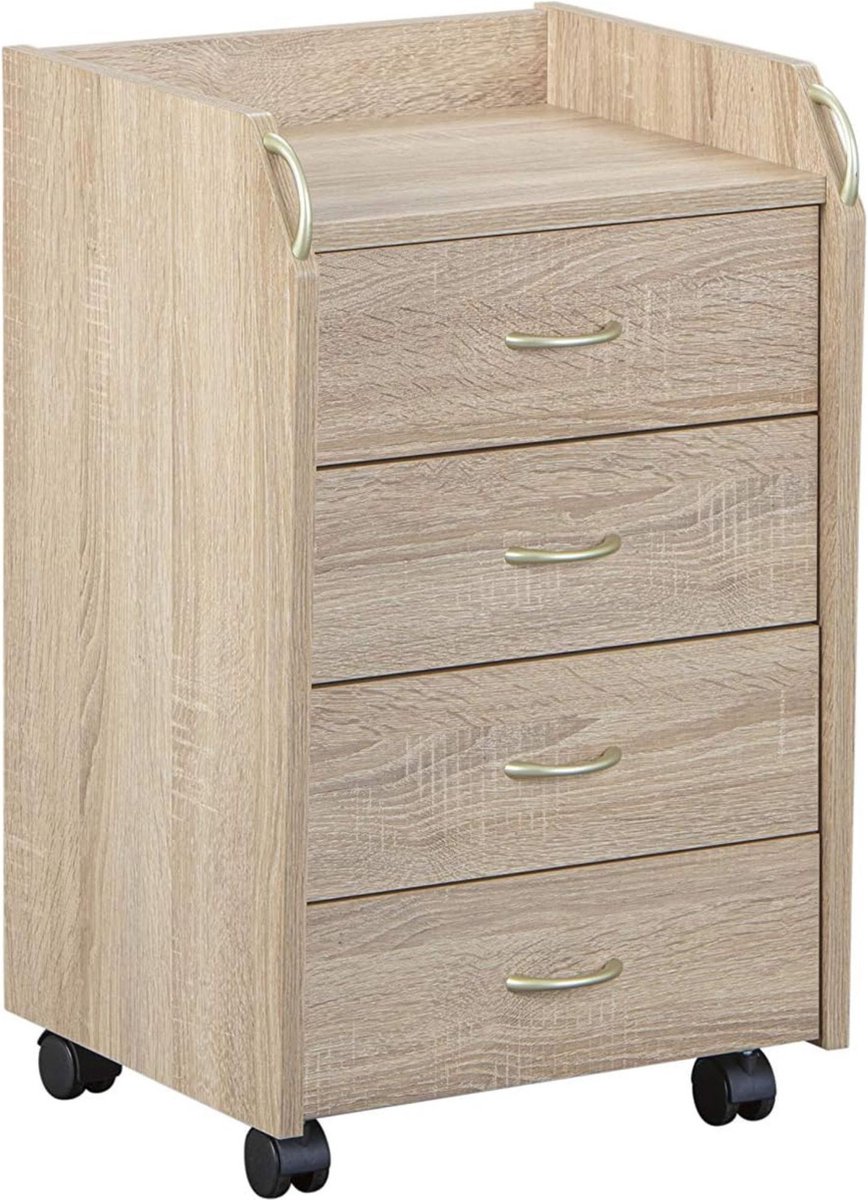 Dailysuppliess Dressoirs Kasten - Ladekast - Buffetkast Industrieel - Hout - 40x35x65cm - Sonoma Eik