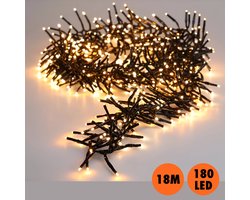 Kerstverlichting warm wit binnen/buiten 180 lampjes 18 meter/1800 cm - Warm witte indoor/outdoor boomverlichting - Kerstlampjes/kerstlichtjes met timer